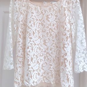 Club Monaco lace top. Off white Worn once!